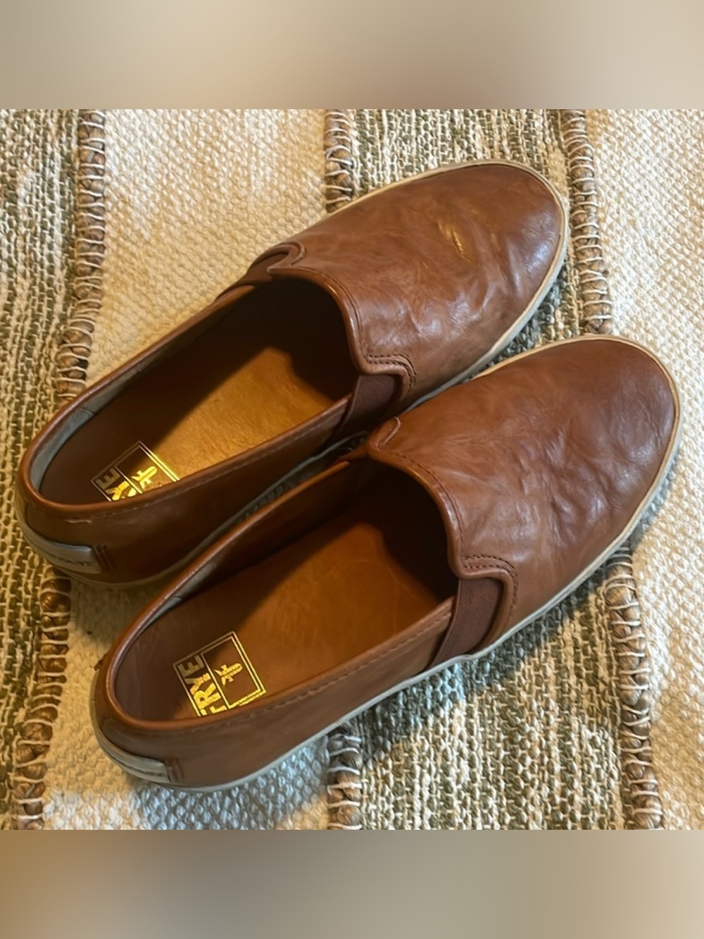 Frye Cognac Brown Leather Slip-On Casual Shoes Loafers Women’s 6.5